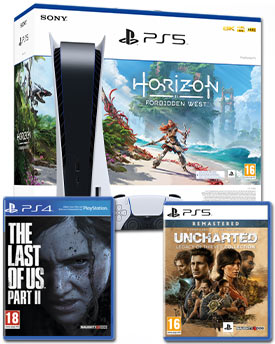 PlayStation 5 - Horizon Bundle Naughty Dog Set (PS5, Horizon, Uncharted Collection, The Last of Us II)