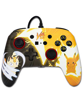 Enhanced Wired Controller -Pikachu vs. Meowth-