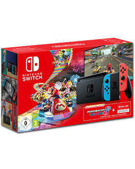 Nintendo Switch (2019) -Red/Blue- (inkl. Download Codes Mario Kart 8 & Online Membership 3 Monate)