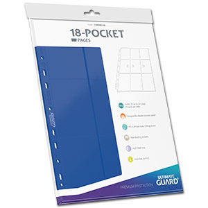 18-Pocket Side-Loading Pages (10 Pages) -Blue-