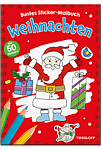 Weihnachten: Buntes Sticker-Malbuch - Mit 50 Stickern