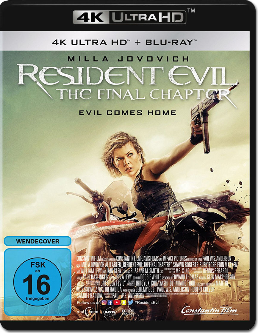 Resident Evil 6: The Final Chapter Blu-ray UHD (2 Discs)