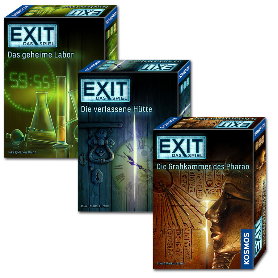 Exit - Das Spiel Bundle 1 (Die Grabkammer des Pharao, Die verlassene Hütte, Das geheime Labor)