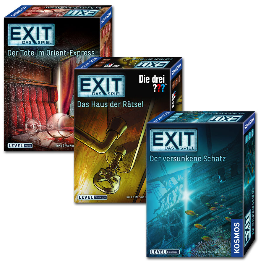 Exit - Das Spiel Bundle 3 (Der versunkene Schatz, Das Haus der Rätsel, Der Tote im Orient-Express)