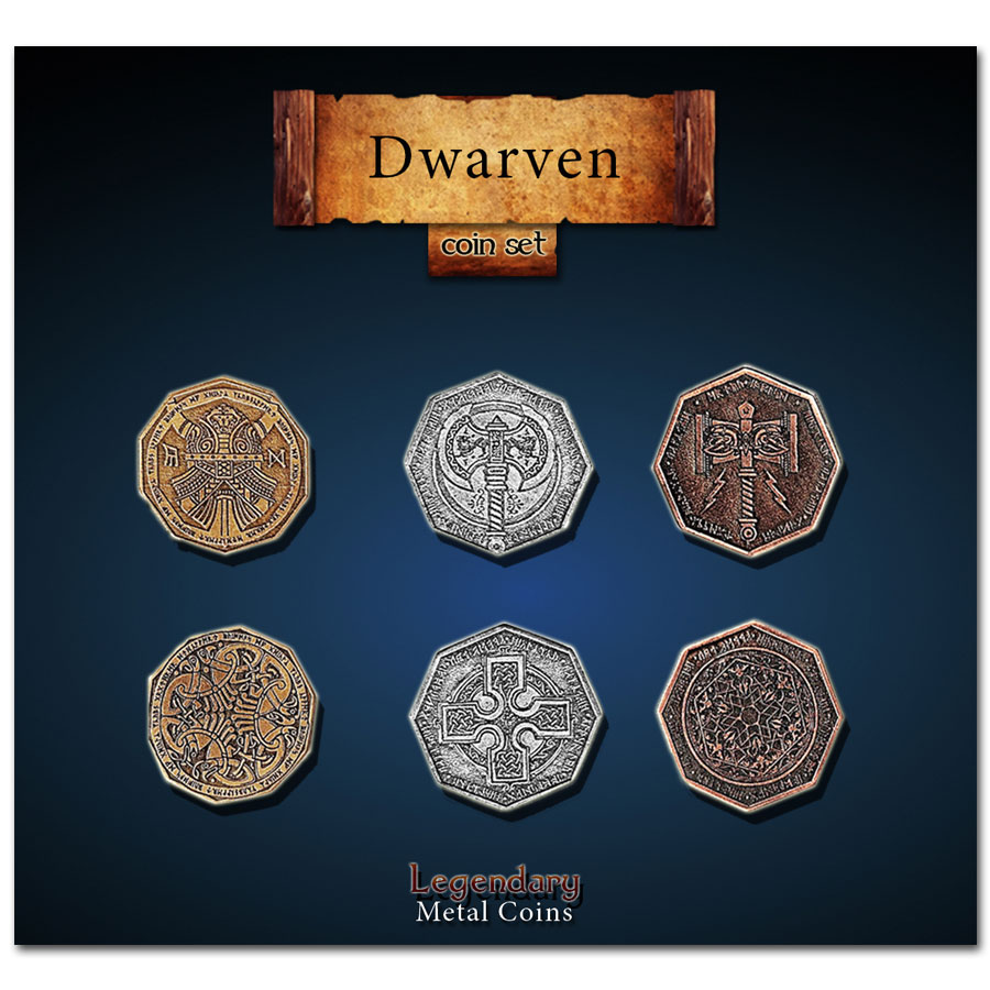 Legendary Metal Coins - Dwarven Coin Set