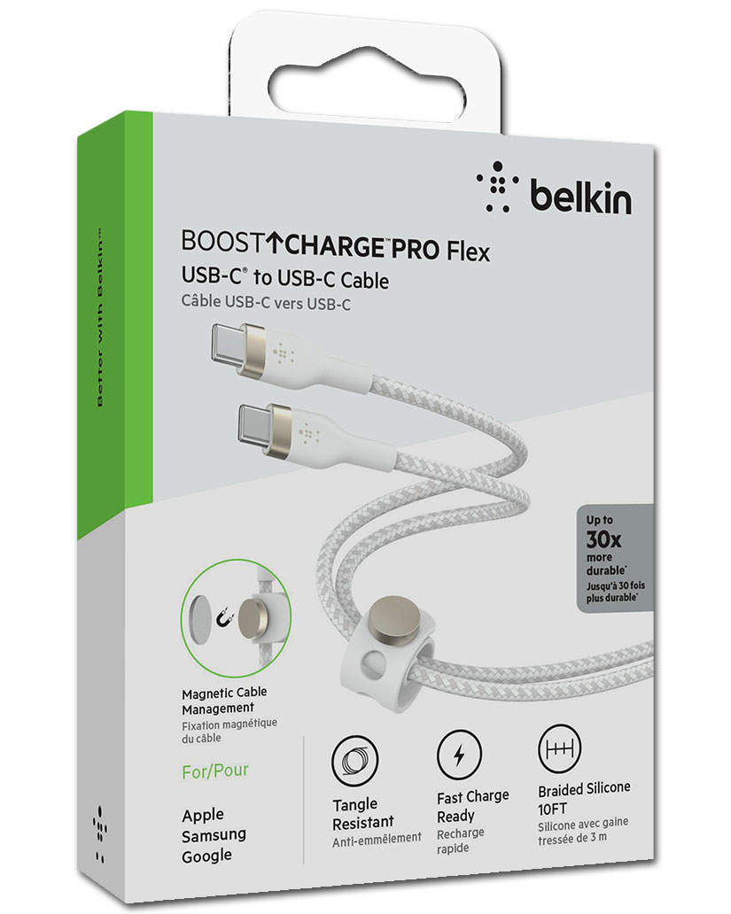 PRO Flex USB-C to USB-C Cable 3m -White-