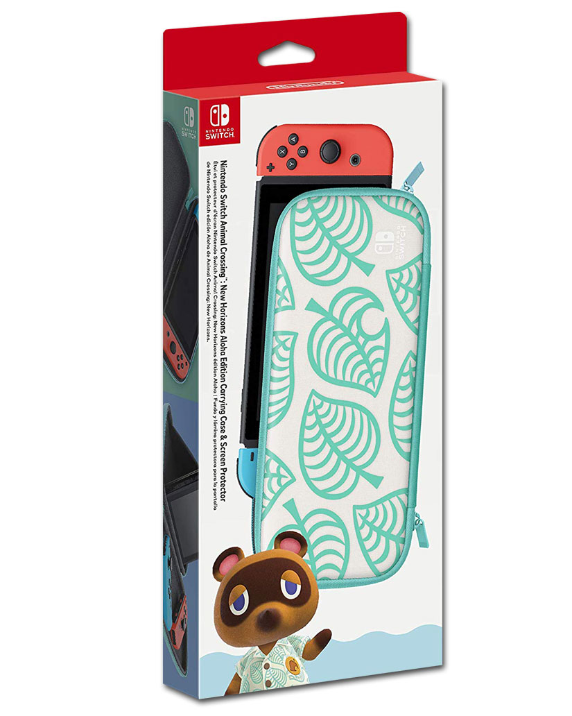 Carrying Case & Screen Protector - Animal Crossing: New Horizons Aloha Edition