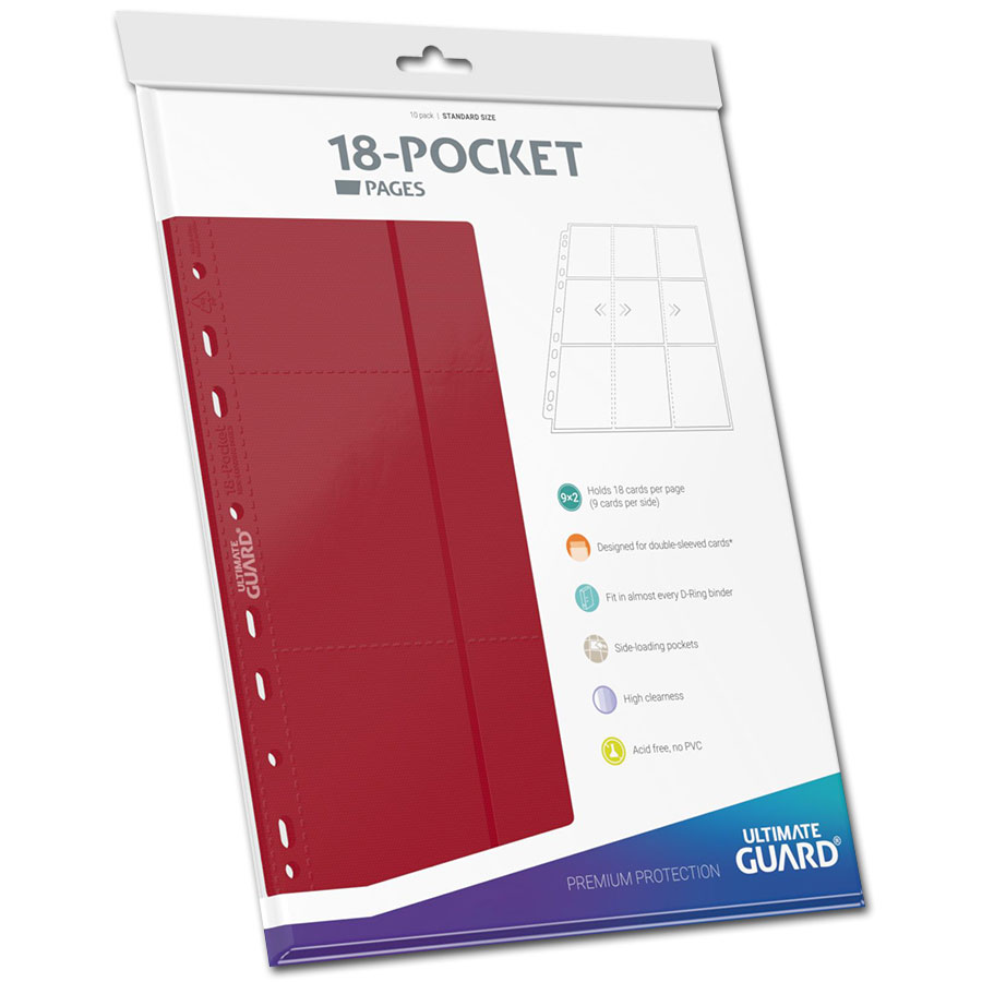 18-Pocket Side-Loading Pages (10 Pages) -Red-